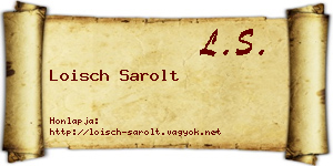 Loisch Sarolt névjegykártya